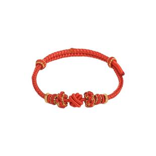 手绳穿黄金穿转运珠手工编织八股绳男女情侣可拆卸diy送礼物饰品