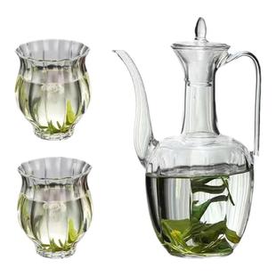 新中式玻璃执壶仿宋贵妃泡茶器茶壶绿茶专用茶具耐热杯子水壶套装
