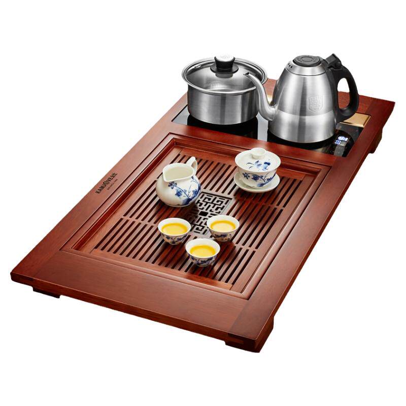 金灶古典实木手工雕刻茶盘