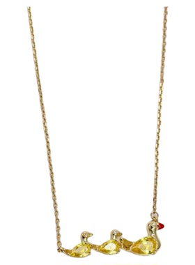 欧美创意趣味可爱红嘴鸭鸭项链