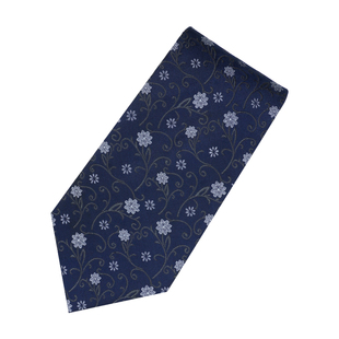 寒青 深蓝色高端刺绣碎花纹复古领带男士正装休闲真丝礼盒