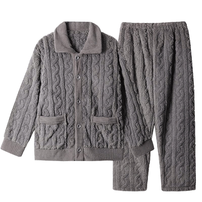 男士珊瑚绒休闲可外穿睡衣家居服