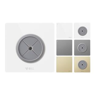 公牛出线孔面板电视墙网线光纤圆形穿线孔86型空白插座装饰盖板