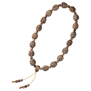 天然越南芽庄沉香十八罗汉手持老师傅手工雕刻文玩木念珠礼佛盘玩