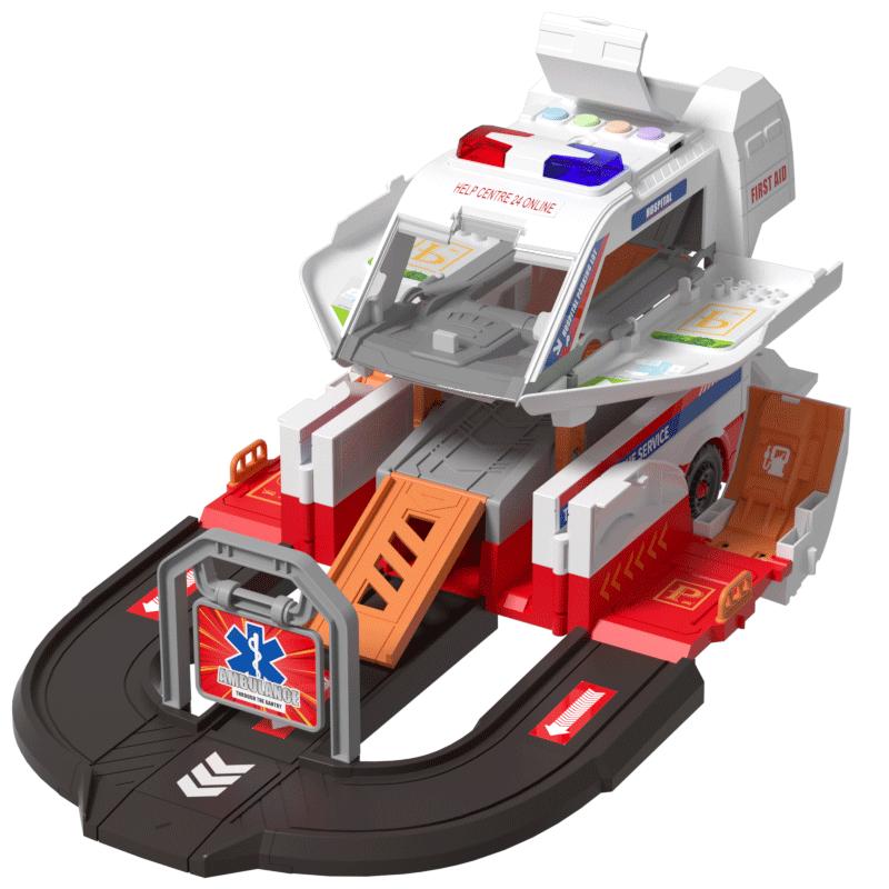 大号多功能变形救护车套装玩具儿童男孩警车消防车工程车模型汽车