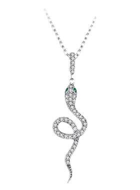 婚内婚外蔡文静宁悦同款小灵蛇项链女锁骨链毛衣链钛钢不掉色