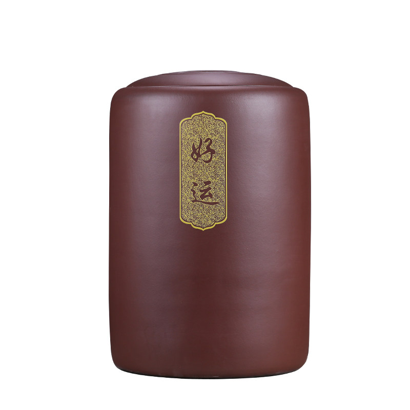 宜兴紫砂茶叶罐大号码普洱茶缸原矿粗陶瓷存茶罐茶叶桶醒茶密封缸