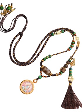 手工编织唐卡天珠挂绳男女同款