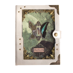 蝴蝶浮雕笔记本活页手账本子高颜值日记女孩手帐本圣诞节生日礼物