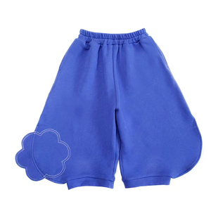 女童裤子秋冬洋气设计感男童克莱因蓝七分裤儿童宝宝个性灯笼裤潮