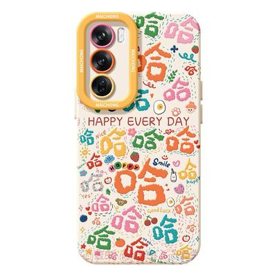适用opporeno14手机壳女款reno12pro+保护套13全包9pro硅胶8防摔reno7se磨砂oppo软壳6/11哈哈文字10趣味外壳
