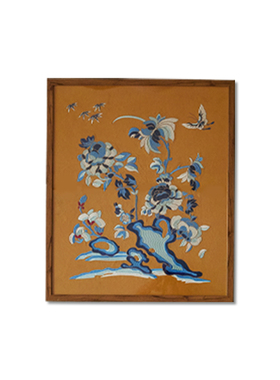 法式中国风绣花玄关装饰画