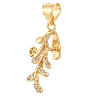 时尚个性树叶树枝平安扣镀18K金