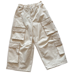 阔腿工装裤女款2026新款春季九分休闲裤宽松慵懒风舒适松弛感裤子