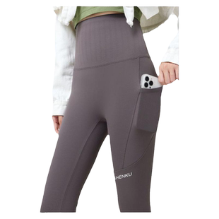 超高腰瑜伽裤女士外穿加绒大码手机口袋压缩运动健身裤收腹跑步裤