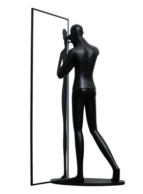 抱球售楼部背景墙前台抽象雕塑