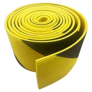 工业用NBR黄黑警示波浪款20厘米防撞条可粘接墙角设备包边角车库