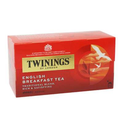 twinings英国川宁进口英式早餐红茶独立茶包阿萨姆奶茶提神袋泡茶