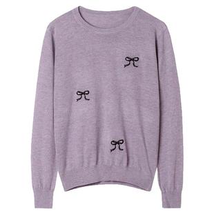 2025年秋装Outlets专柜 HC系列温柔素雅长袖上衣套头圆领针织衫女