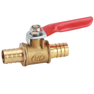 黄铜气动铜球阀宝塔红柄小球阀1分2分3分红柄小阀门内外丝直通阀