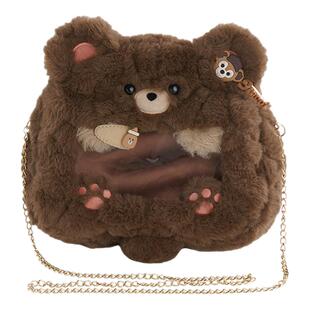 【古力古力】爱心小熊食量痛包可爱背包包毛绒玩偶lolita斜挎包女