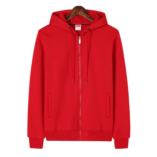 大码拉链卫衣定制印logo秋冬加绒连帽班服来图定做外套活动工作服