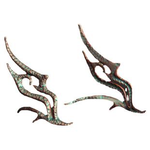 3d打印冠 仙侠玄幻古装发冠饰品一对汉服搭配发饰原创设计原白色