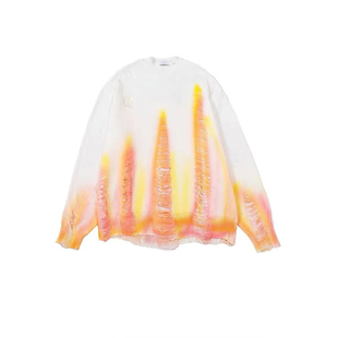 EXILE/2021AW秋冬套头毛衣不规则破洞针织衫男街头宽松镂空设计