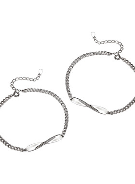 情侣s925银简约莫比乌斯环手链