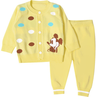 婴儿毛衣套装纯棉秋冬男女宝宝春秋针织开衫外套毛线衣新生儿纱衣