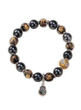 福录随心调色盘系列-富的牛油金箔琉璃珠光瓷串珠手串7-11