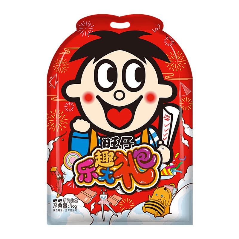 百补旺旺童趣儿童大礼包1kg零食大礼包送女友礼物亲子仙贝雪饼