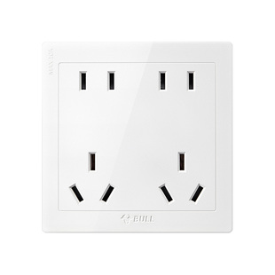 公牛十孔插座86型暗装10孔墙壁六孔多孔家用10a八孔带开关插面板