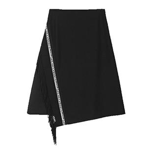 sdeer圣迪奥冬装不规则流苏字母毛呢A字半身裙S21461109