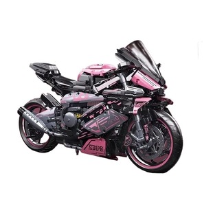 宝马双R摩托车M1000RR积木机械组成年高难度益智拼装模型玩具男孩