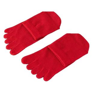 丝逸芬本命年大红色五指袜男女棉袜中筒秋冬结婚喜庆分趾五趾袜子