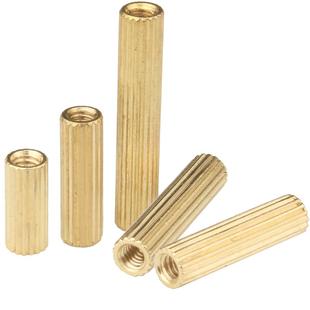 双通圆形滚花铜柱 圆型安防监控铜柱 双头摄像机螺柱螺丝柱M2