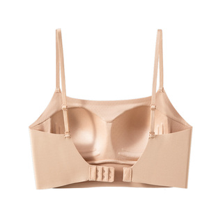 粉底液U型美背女肉色无痕隐形无钢圈小胸聚拢一体式文胸露背内衣