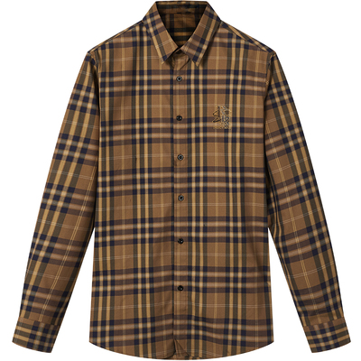 zouk高级感格子印花韩版潮流衬衫