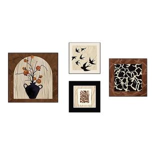 高级感中古风客厅装饰画沙发背景墙抽象艺术壁画法式复古组合挂画