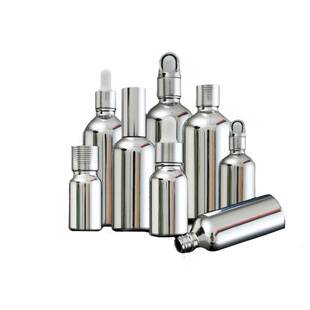 高档电镀银色化妆品分装瓶玻璃精油瓶乳液按压瓶喷雾瓶面霜瓶空瓶