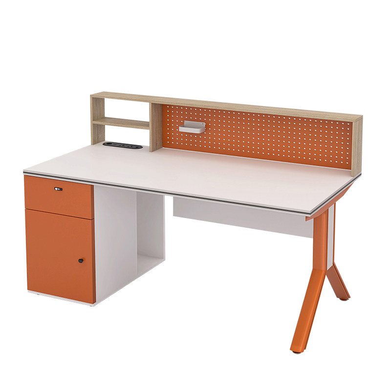 单人位办公桌办公室员工电脑桌椅组合套装高端财务工位屏风隔断