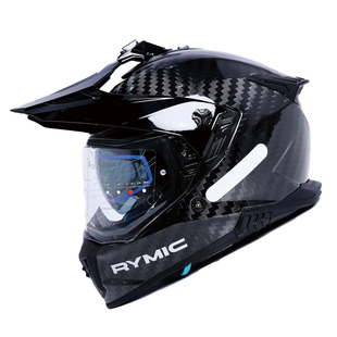 RYMIC睿觅X60摩托车碳纤维拉力盔长途摩旅越野双镜片防雾头盔男女