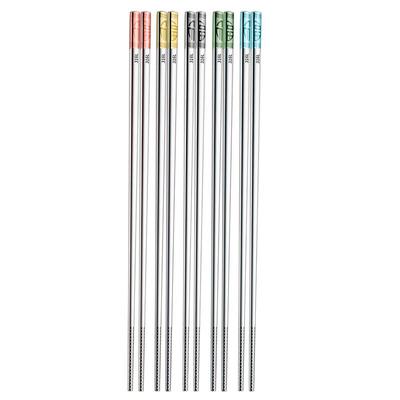 食品级防滑彩色家用装不锈钢筷子