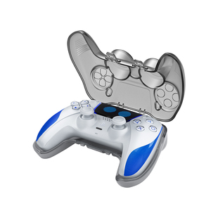 新得利适用PS5手柄保护壳Slim游戏手柄收纳盒全包保护套Pro防尘收纳包一体式透明硬壳防摔维修改装周边配件