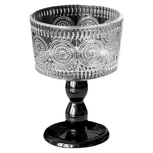 小众氛围感中古酒杯高脚玻璃杯香槟杯高级感红酒杯ins风冰淇淋杯