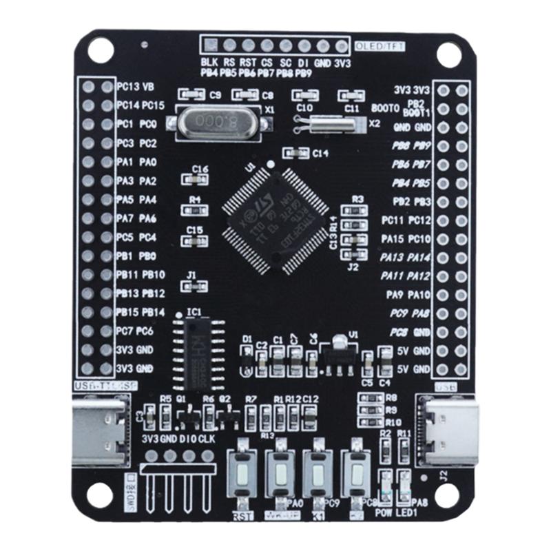 STM32F103RCT6系统板 32开发板核心板 ISP一键下载双typec接口