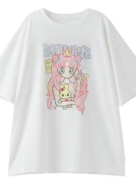 韩版美少女卡通薄棉T恤短袖