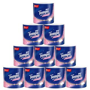 tempo得宝卷纸有芯樱花味4层160g10卷卫生纸家用厕纸手纸卷筒纸