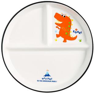 分格减脂定量餐盘一人食家用早餐餐具儿童恐龙三格分餐盘陶瓷盘子